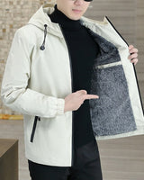 Xander - 2025 Mode Jacke mit Kapuze Windjacke in Grau