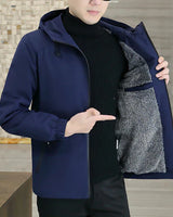 Xander - 2025 Mode Jacke mit Kapuze Windjacke in Blau