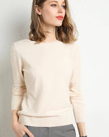 Langarm-Pullover Mit Rundhalsausschnitt - Katrin in Beige