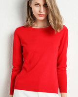 Langarm-Pullover Mit Rundhalsausschnitt - Katrin in Rot