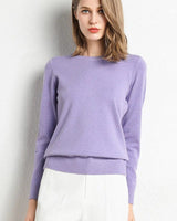 Langarm-Pullover Mit Rundhalsausschnitt - Katrin in Lila