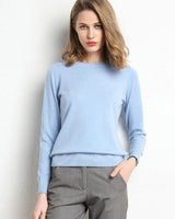 Langarm-Pullover Mit Rundhalsausschnitt - Katrin in Hellblau
