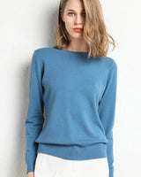 Langarm-Pullover Mit Rundhalsausschnitt - Katrin in Blau
