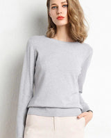 Langarm-Pullover Mit Rundhalsausschnitt - Katrin in Grau