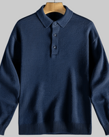 Langärmeliger Polo-Pullover - Tiago in Dunkelblau