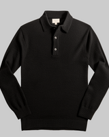 Langärmeliger Polo-Pullover - Tiago in Schwarz