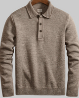 Langärmeliger Polo-Pullover - Tiago in Braun