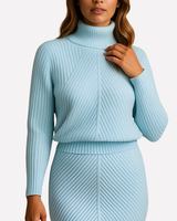 Langärmeliges Midi-Winterkleid - Viktoria in Blau