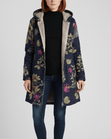 Lange Taillierte Kapuzenjacke - Philine in Blau