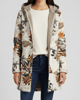 Lange Taillierte Kapuzenjacke - Philine in Beige
