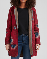 Lange Taillierte Kapuzenjacke - Philine in Rot