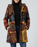 Lange Taillierte Kapuzenjacke - Philine in Orange