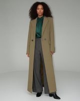 Langer Taillierter Mantel - Colleen in Khaki