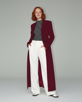 Langer Taillierter Mantel - Colleen in Rot
