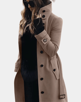 Langer Taillierter Trenchcoat - Alicia in Khaki