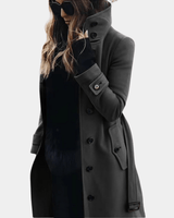 Langer Taillierter Trenchcoat - Alicia in Dunkelgrau