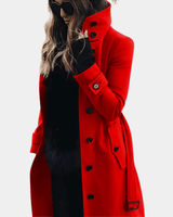 Langer Taillierter Trenchcoat - Alicia in Rot