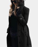 Langer Taillierter Trenchcoat - Alicia in Schwarz