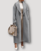 Umaiza | Teddybär Sherpa Plüsch Lang Oversized Winter Mantel in Grau