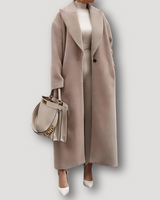Umaiza | Teddybär Sherpa Plüsch Lang Oversized Winter Mantel in Khaki
