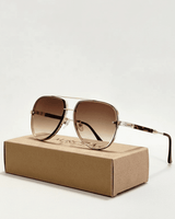 Leichte Aviator-Sonnenbrille - Marleen in Braun