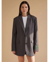 Levia | Damen Blazer mit Revers und Schnitt in Grau