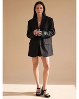 Levia | Damen Blazer mit Revers und Schnitt in Schwarz