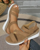 Zinnia - Offene Freizeitschuhe aus Kunstleder mit Slingback in Hellbraun