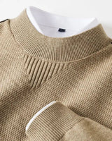 Kelvis - Strukturierter Jacquard-Rollkragenpullover in Kamel