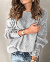 Locker Geschnittener Strickpullover - Charlotta in Grau