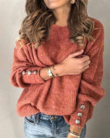 Locker Geschnittener Strickpullover - Charlotta in Rot