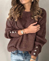 Locker Geschnittener Strickpullover - Charlotta in Braun