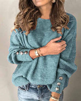 Locker Geschnittener Strickpullover - Charlotta in Grün