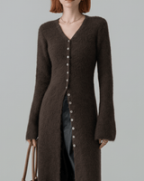 Longline-Cardigan Mit Knopfleiste - Lisann in Dunkelbraun