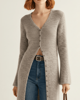 Longline-Cardigan Mit Knopfleiste - Lisann in Beige