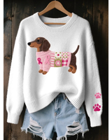 Lotter | Damen Pullover mit Dackel Design in Weiß