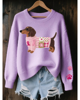 Lotter | Damen Pullover mit Dackel Design in Lila