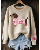 Lotter | Damen Pullover mit Dackel Design in Beige