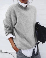 Isabella | Damen Lässiger Locker geschnittener Pullover in Grau