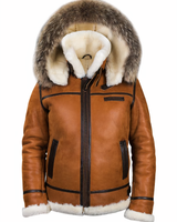 Malcolm - Leder-Winterjacke in Braun