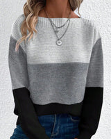 Langarm Pullover Damen kuschelig warm in Grau