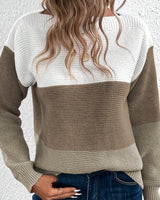 Langarm Pullover Damen kuschelig warm in Braun