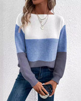 Langarm Pullover Damen kuschelig warm in Blau