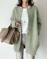 Miline - Lässige Strickjacke mit langen Ärmeln in Grün