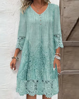 Jenna – Stilvolles Damenkleid mit Spitzenbesatz in Green