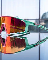 Aerovex - Verspiegelte Rundum Geschlossene Fahrrad Sonnenbrille in Minz-Spritzer