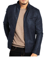 Ace - Lederjacke in Dunkelblau
