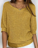 Martina | Damen Pullover schlicht und modern in Gelb