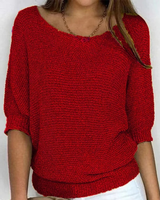Martina | Damen Pullover schlicht und modern in Rot