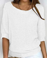 Martina | Damen Pullover schlicht und modern in Weiß